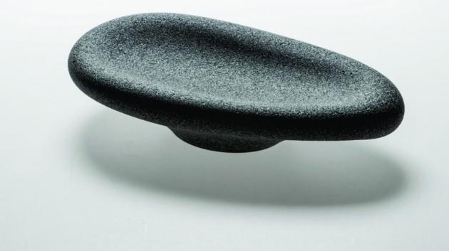 The shapes of bowls, smoothed by abrasive blasting, reminiscent of rounded riverbed pebbles, express something prehistoric, something that existed from the beginning of time without influence by human hand.