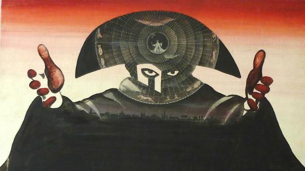 Původní návrh plakátu k filmu Miloše Formana Amadeus, jedna z prvních zakázek Petra Síse v Americe.